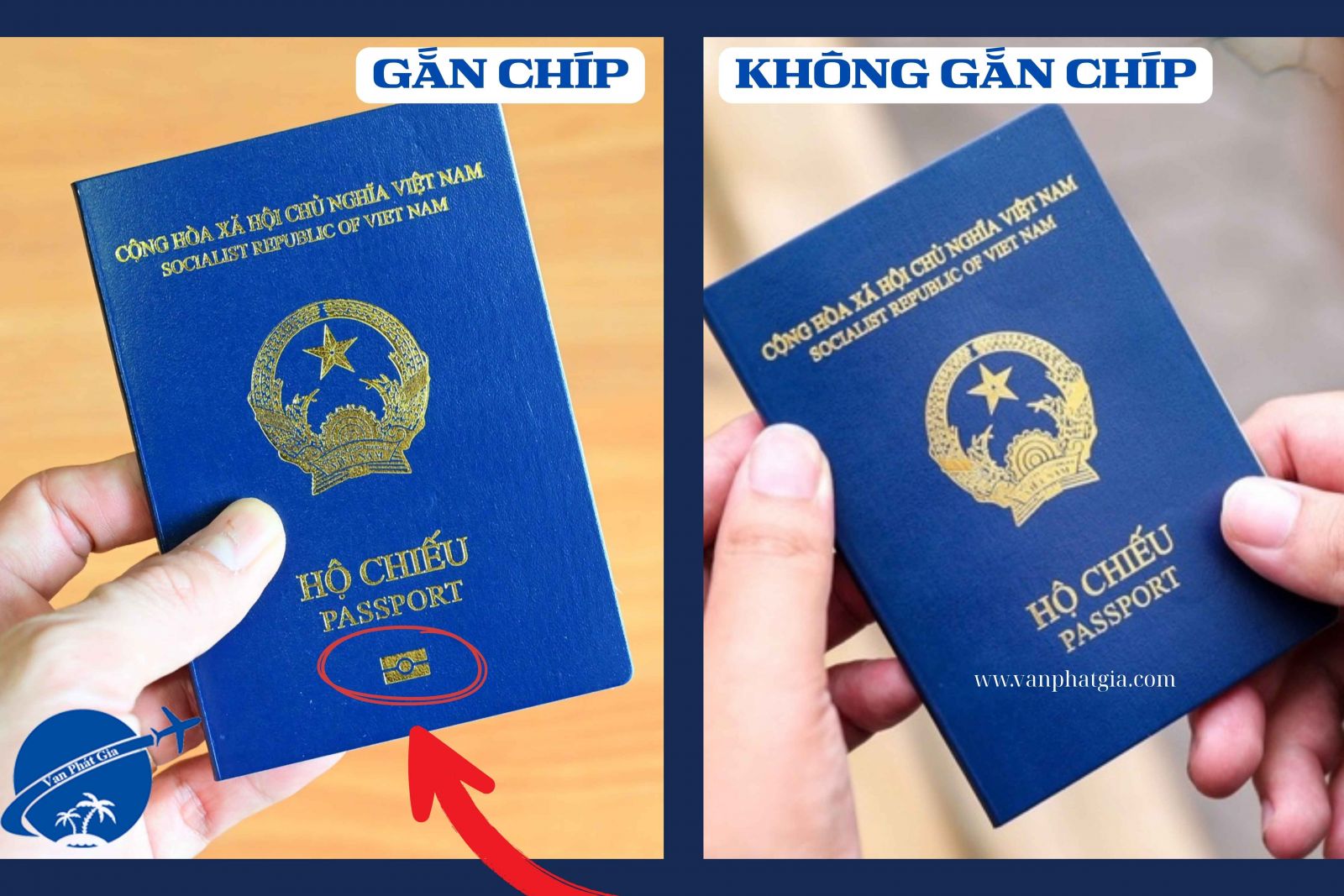 So sánh hộ chiếu gắn chip và không gắn chip