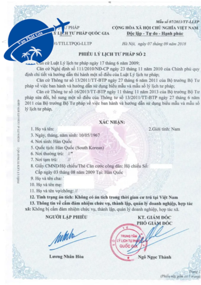 Dịch vụ làm lý lịch tư pháp số 2 là gì?